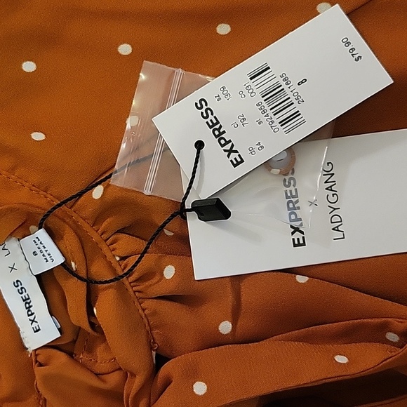 🧡 NWT Express × Ladygang Orange and Polka Dot Romper 🧡 - Picture 9 of 14